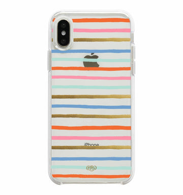 iphone case in clear happy stripes - Piper & Chloe
