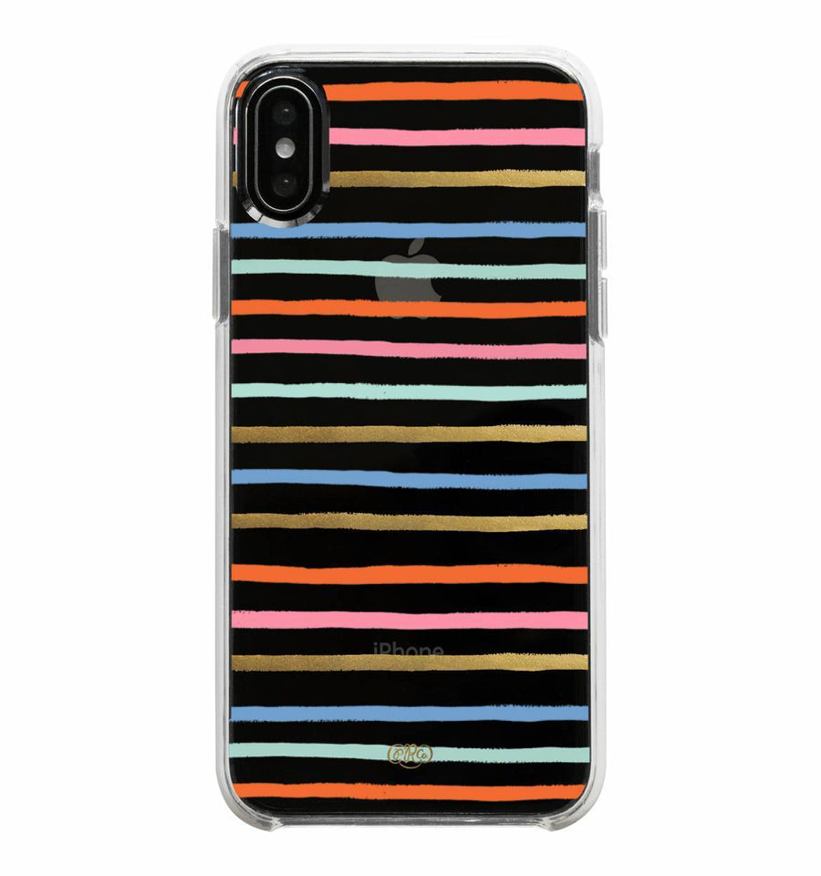 iphone case in clear happy stripes - Piper & Chloe