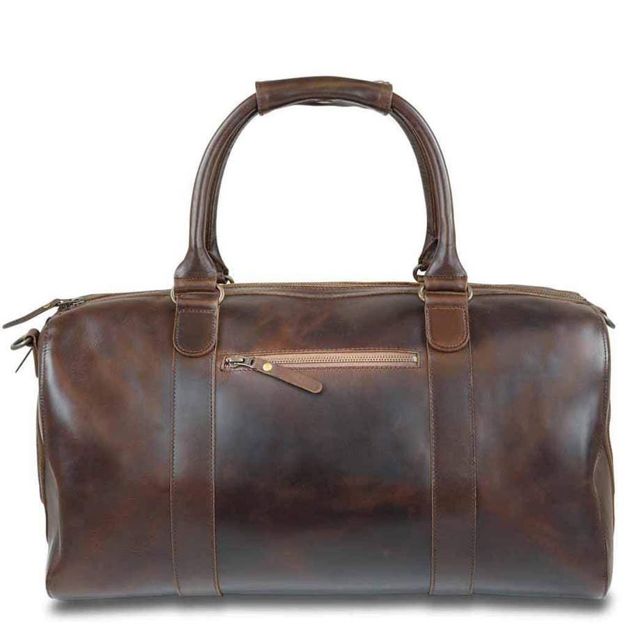 leather duffle bag in willow stripes - Piper & Chloe