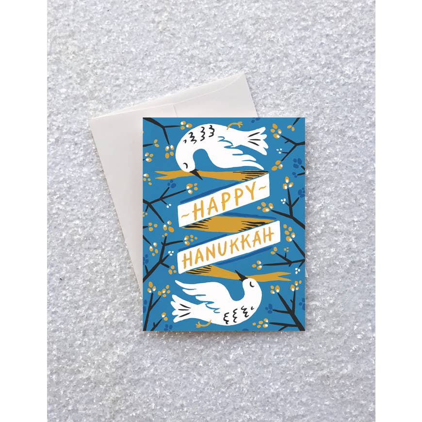 hanukkah doves greeting card - Piper & Chloe