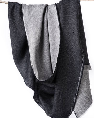 eden reversible merino scarf in black - Piper & Chloe