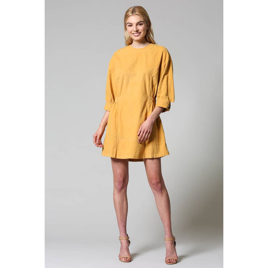 corduroy shift dress in mustard - Piper & Chloe