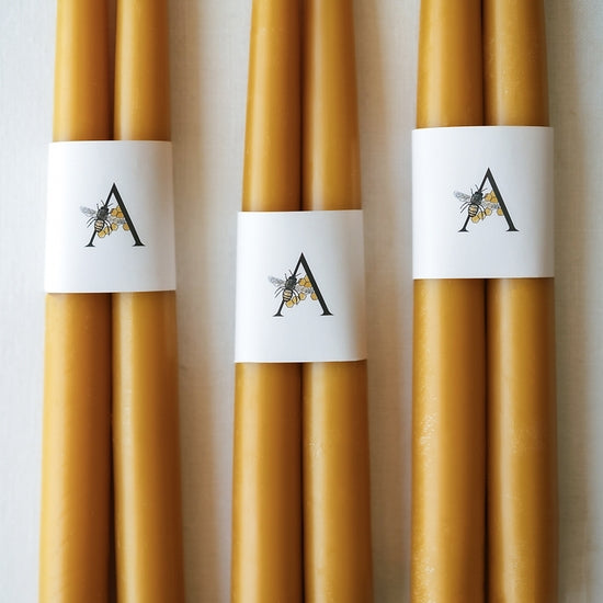 100% Pure Beeswax Tapers | Piper & Chloe