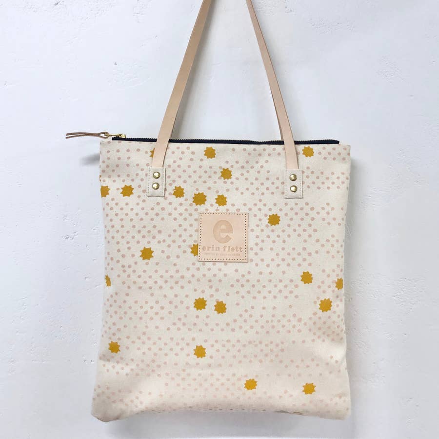 canvas mod tote in dusty pink night sky - Piper & Chloe