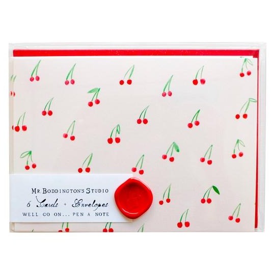 Cherries on Top Note Card and Envelopes Set of 6 Hand Drawn | Piper & Chloe