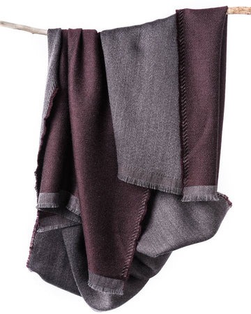 eden reversible merino scarf in burgundy - Piper & Chloe
