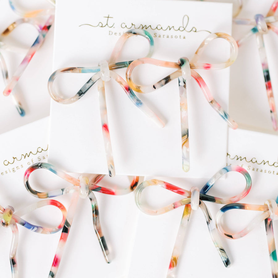 Tortoise Bow Earrings in Multi-Color | Piper & Color