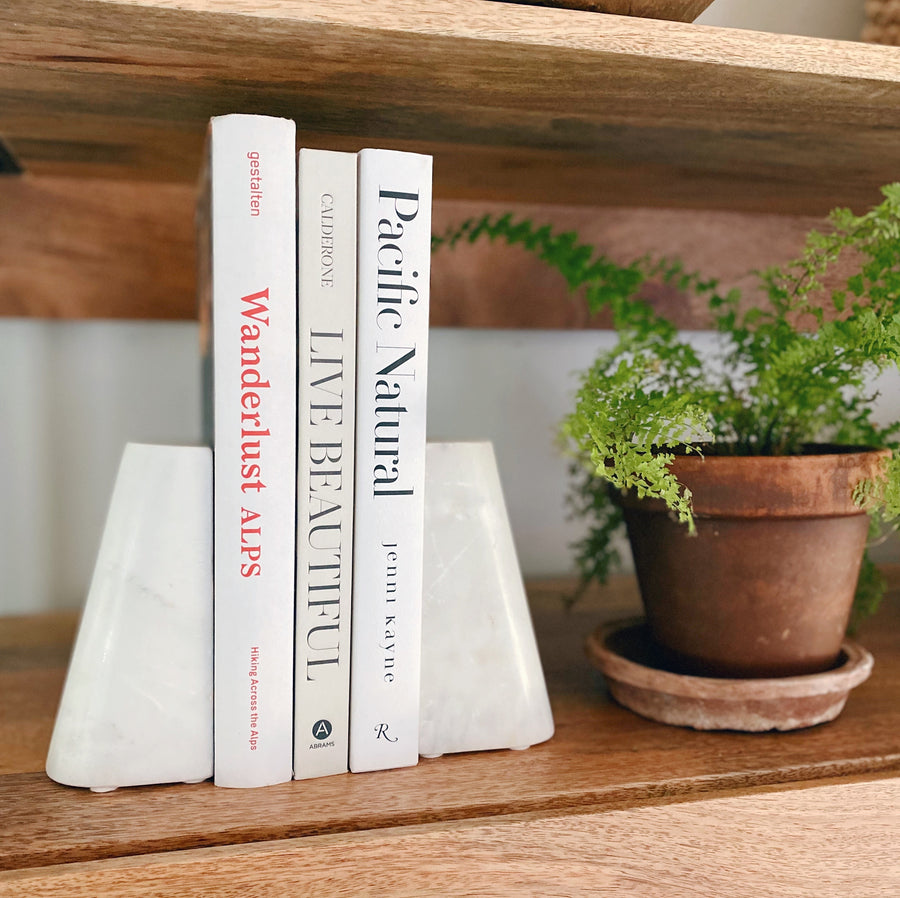 White Marble Bookends Set of Two | Piper & Chloe